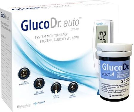 GlucoDr. auto A system monitorujący stężenie glukozy we krwi 1 szt