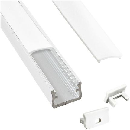 Polux Profil do taśmy LED natynkowy 1 m biały + zaślepki