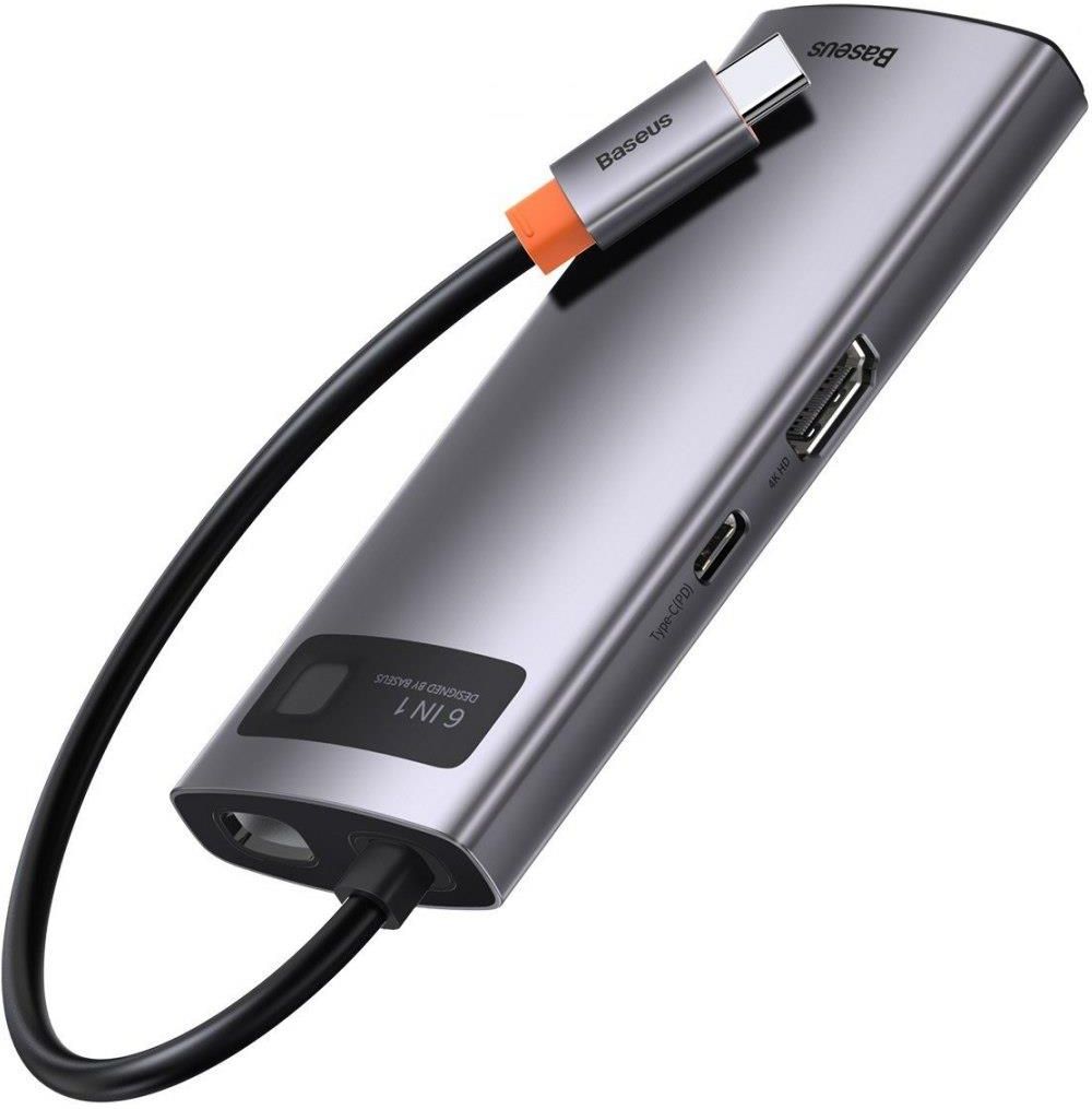 BASEUS HUB 6W1 METAL GLEAM SERIES, USB-C DO 3X USB 3.0 + HDMI + USB-C PD + ETHERNET RJ45 (6953156204645) (6953156204645) - zdjęcie 9 BASEUS HUB 6W1 METAL GLEAM SERIES, USB-C DO 3X USB 3.0 + HDMI + USB-C PD + ETHERNET RJ45 (6953156204645) (6953156204645)