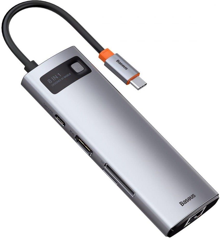 BASEUS HUB 8W1 METAL GLEAM SERIES, USB-C DO 3X USB 3.0 + HDMI + USB-C PD + ETHERNET RJ45 + MICROSD/SD (6953156204652) (6953156204652) - zdjęcie 3 BASEUS HUB 8W1 METAL GLEAM SERIES, USB-C DO 3X USB 3.0 + HDMI + USB-C PD + ETHERNET RJ45 + MICROSD/SD (6953156204652) (6953156204652)