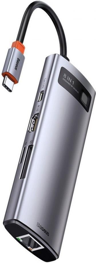 BASEUS HUB 8W1 METAL GLEAM SERIES, USB-C DO 3X USB 3.0 + HDMI + USB-C PD + ETHERNET RJ45 + MICROSD/SD (6953156204652) (6953156204652) - zdjęcie 6 BASEUS HUB 8W1 METAL GLEAM SERIES, USB-C DO 3X USB 3.0 + HDMI + USB-C PD + ETHERNET RJ45 + MICROSD/SD (6953156204652) (6953156204652)