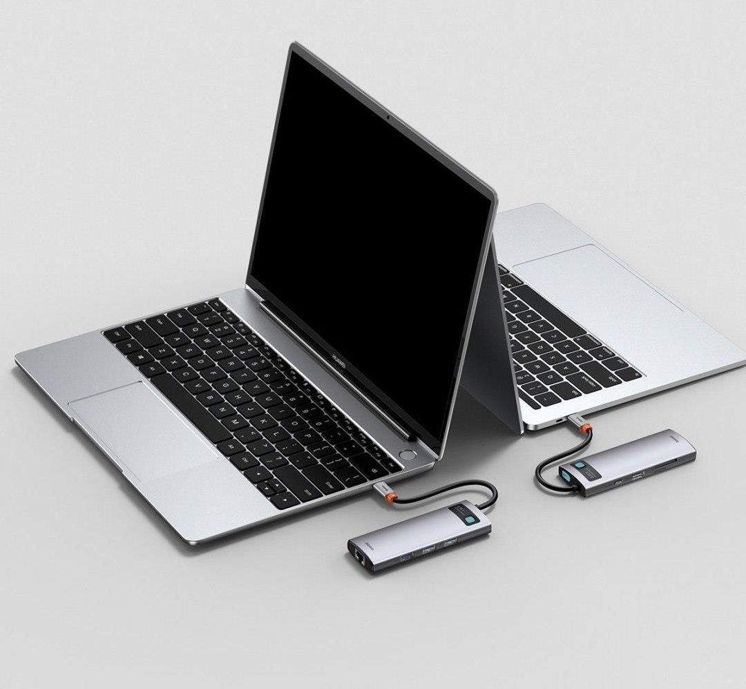 BASEUS HUB 8W1 METAL GLEAM SERIES, USB-C DO 3X USB 3.0 + HDMI + USB-C PD + ETHERNET RJ45 + MICROSD/SD (6953156204652) (6953156204652) - zdjęcie 8 BASEUS HUB 8W1 METAL GLEAM SERIES, USB-C DO 3X USB 3.0 + HDMI + USB-C PD + ETHERNET RJ45 + MICROSD/SD (6953156204652) (6953156204652)