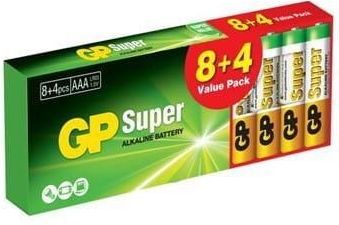 gp Battery Super Alkaline Aaa (Lr03) 1,5V (Słupek 8+4) 12szt. (4891199185311)