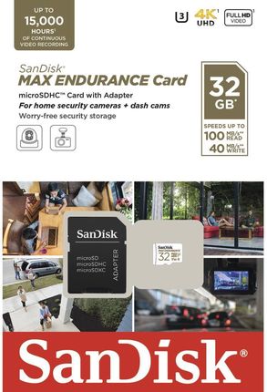 Sandisk MAX ENDURANCE microSDHC 32 GB (SDSQQVR-032G-GN6IA)