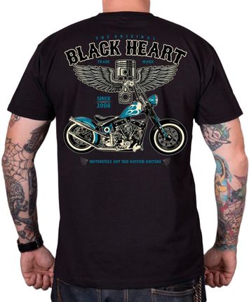 Black Heart T-Shirt Koszulka Blue Chopper, Czarny, 3XL