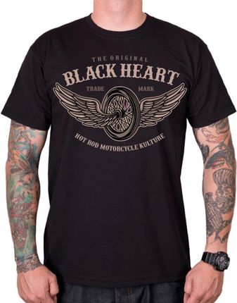 Black Heart T-Shirt Koszulka Wings, Czarny, M
