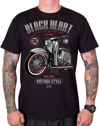 Black Heart T-Shirt Koszulka Vintage Style, Czarny, XXL