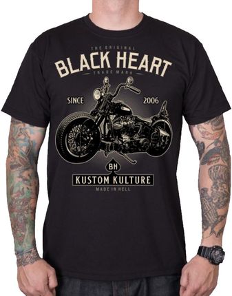 Black Heart T-Shirt Koszulka Motorcycle, Czarny, M