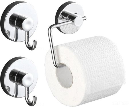 Wenko Zestaw: Uchwyt Na Papier Toaletowy Milazzo Vacuum Loc + Dwa Wieszaki Przyssawki