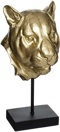 Atmosphera Figurka Dekoracyjna Z Polyresinu Złota Głowa Lwa Wys. 37Cm