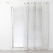 Douceur D'Intérieur Zasłona Okienna Na Przelotkach Dixie 140X240Cm Biała Ze Złotym Nadrukiem