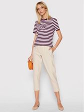 Tory Burch T-Shirt Striped Logo 63871 Fioletowy Regular Fit - Ceny i opinie  