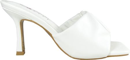 Białe matowe klapki eko skóra buty ślubne