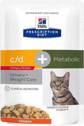 Hills Prescription Diet Feline C/D Urinary Stress+Metabolic Mokra Karma Dla Kota Z Kurczakiem W Sosie 12X85G