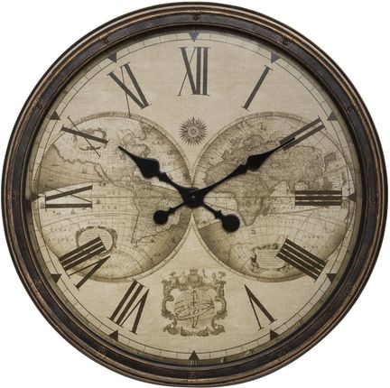 Atmosphera Zegar Ścienny Z Mapą Świata Tomy 51Cm Brązowy (179402)