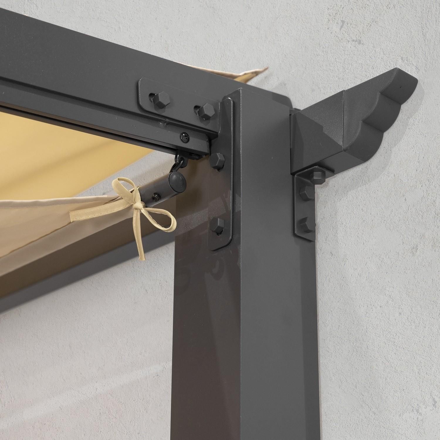 Grindi Pergola Tarasowa Szara Z Beżowym Poszyciem Keros 3X2,9M 961006 - zdjęcie 5 Grindi Pergola Tarasowa Szara Z Beżowym Poszyciem Keros 3X2,9M 961006