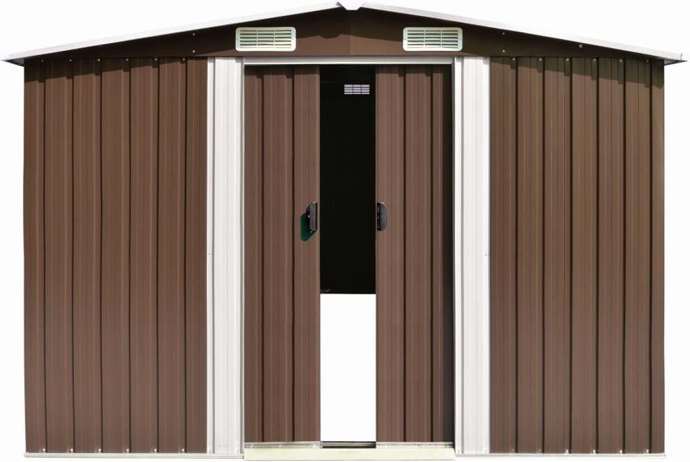 Vidaxl Szopa OgrodowaBrązowa 257X990X181cm Stal Galwanizowana - zdjęcie 3 Vidaxl Szopa OgrodowaBrązowa 257X990X181cm Stal Galwanizowana
