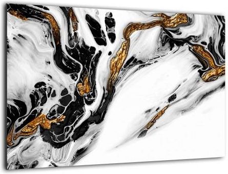 Allboards Obraz Szklany Marmur Złoty Biały 60X40Cm Ozdobna Szklana Tablica Magnetyczna