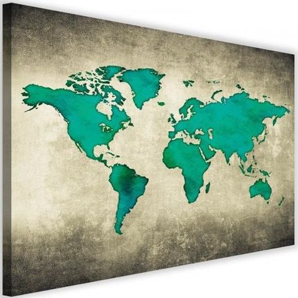 Darymex Pictures Obraz Na Płótnie Zielona Mapa Świata Jednoczęściowy
