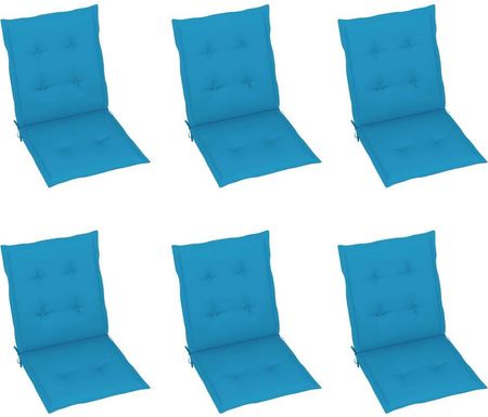 Vidaxl Poduszki Na Krzesła Ogrodowe 6Szt. Niebieskie 100X50X4cm
