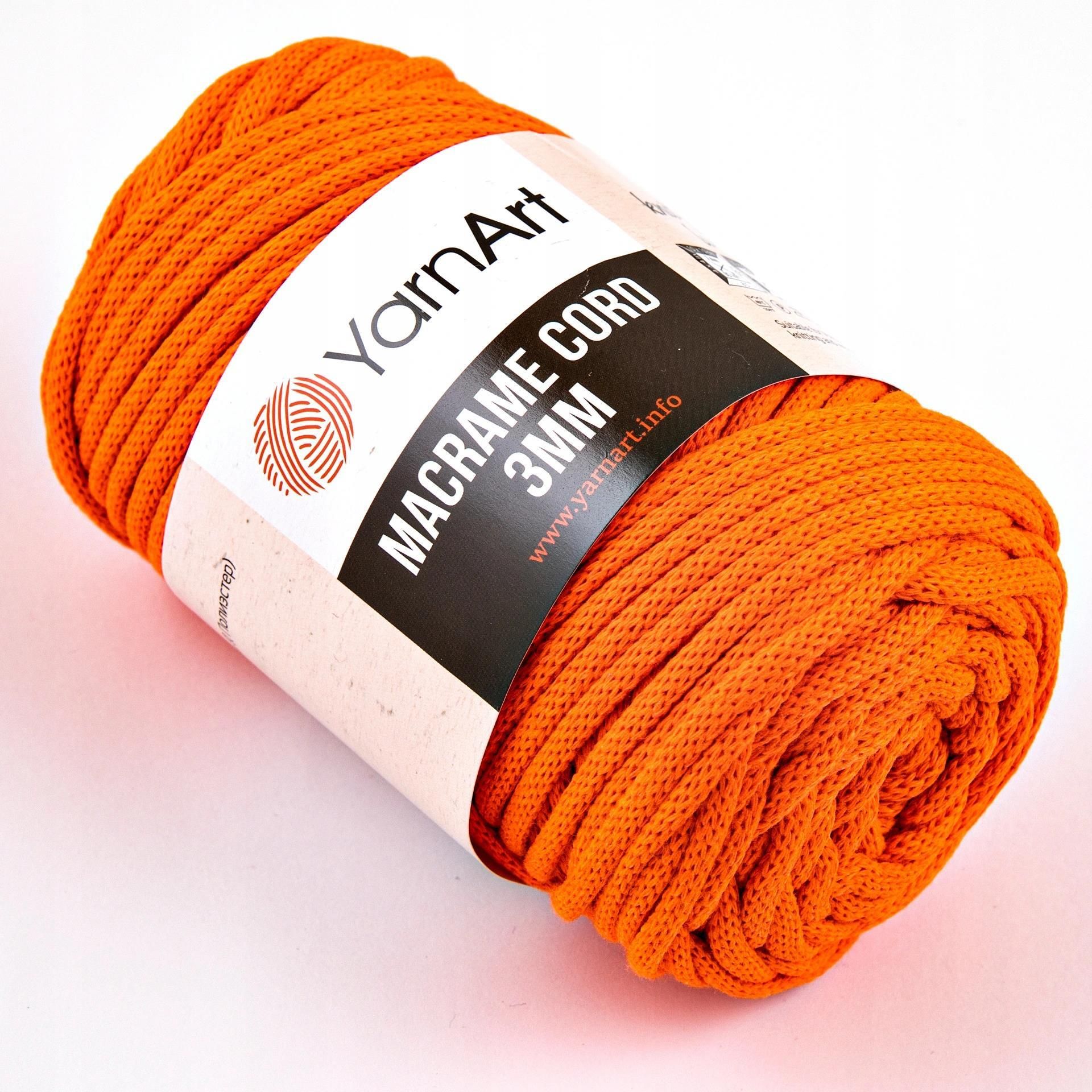 YARNART YARNART MACRAME CORD 3MM WŁÓCZKA SZNUREK POMARAŃCZ Ceny i