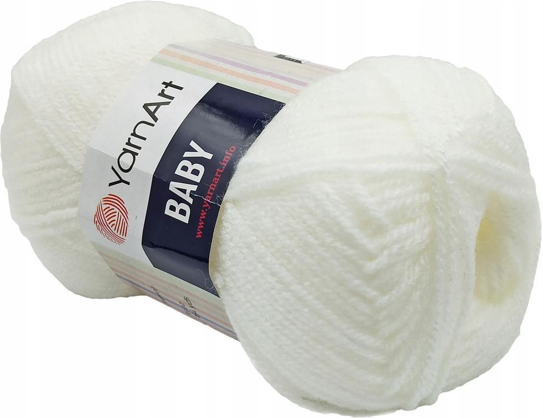 YARN-ART WŁÓCZKA BABY 150M 501 BIAŁA - zdjęcie 2 YARN-ART WŁÓCZKA BABY 150M 501 BIAŁA