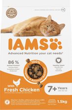 IAMS Advanced Nutrition – sucha karma dla kotów w wieku powyżej 7 lat ze świeżym kurczakiem 1,5kg