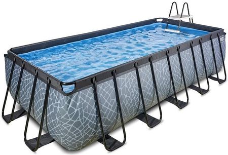 Exit Stone Pool 540X250X122cm With Sand Filter Pump Grey