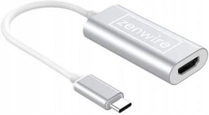 Zenwire KABEL MHL typu USB-C do HDMI 4K Srebrny