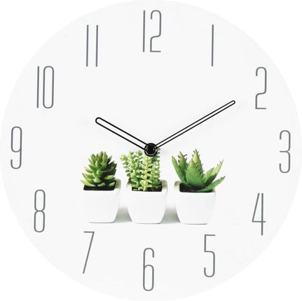 Splendid Zegar Ścienny Plant 30Cm Biały Zielony