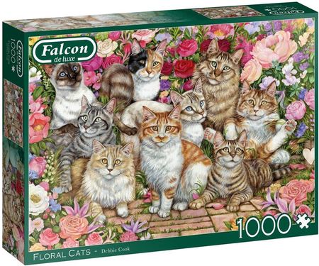 Jumbo Puzzle Falcon Koty I Kwiaty 1000El. 