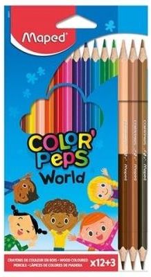 Kredki Colorpeps World Trójkątne 12 Kolorów Maped   
