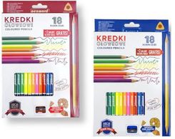 Zdjęcie Polsirhurt Kredki Ołówkowe Trójkątne 18 Kolorów Z Temperówką Mix - Strzelin