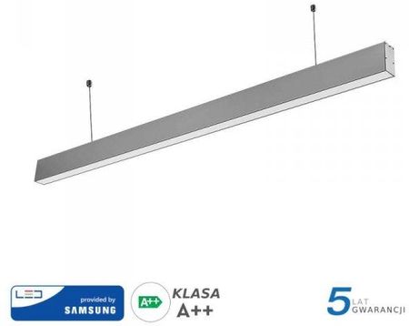 V Tac Oprawa Led Linear Samsung Chip 40W Do Łączenia Zwieszana Szara 120Cm Vt 7 40 S 4000K 3200Lm