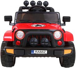 Ramiz Pojazd Na Akumulator Auto Terenowe Jeep Full Time Z Pilotem Czerwony