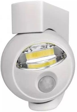 Emos Lampka nocna 3W COB LED 3× AA, 90lm, czujnik PIR, biała