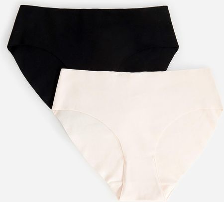 Reserved - Majtki Bikini Z Bawełny Organicznej 2-Pack - Czarny - Ceny i opinie Majtki QPTF