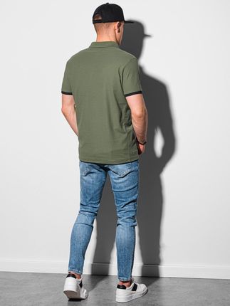 Koszulka męska polo klasyczna bawełniana S1382 oliwkowa S - Ceny i opinie T-shirty i koszulki męskie NJYA
