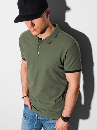 Koszulka męska polo klasyczna bawełniana S1382 oliwkowa S - Ceny i opinie T-shirty i koszulki męskie NJYA