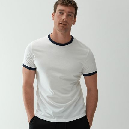 Reserved T shirt basic Biały - Ceny i opinie T-shirty i koszulki męskie WJJO