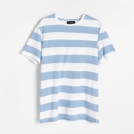 Reserved T shirt w paski Biały - Ceny i opinie T-shirty i koszulki męskie WUXZ