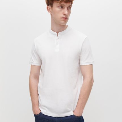 Reserved Koszulka polo ze stÓjką Biały - Ceny i opinie T-shirty i koszulki męskie XGYG