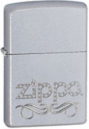 Engraved Zippo Lighter Scroll Satin Chrome Zippo Lighter