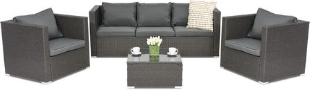 Garden Point Meble ogrodowe z technorattanu Roma Coffee 5 czarne 