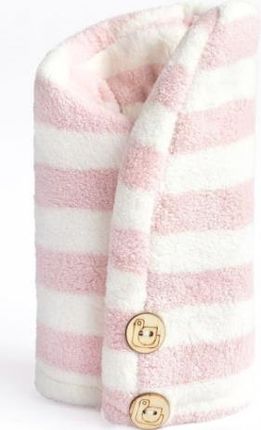 Nacomi Ręcznik do włosów z mikrofibry, różowo-biały, 63x23 cm
