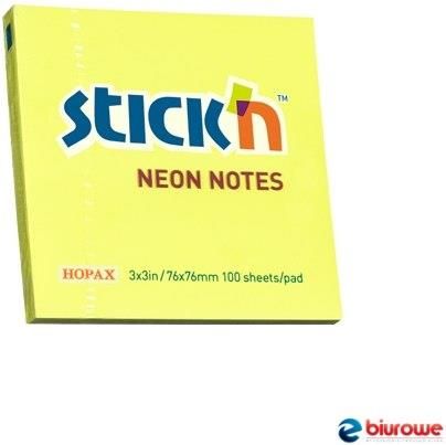 Stick N Bloczek 76X76Mm Żółty Neonowy 100K 21133