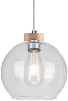 Britop Lighting Laguna Wood Lampa Wisząca 1xE27 Max.60W Dąb Olejowany/Transparentny/Transparentny FI20