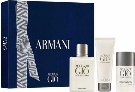 Giorgio Armani Acqua Di Gio Pour Homme Zestaw Woda Toaletowa Spray 100 ml + Dezodorant Sztyft 75 ml + Balsam Po Goleniu 75 ml