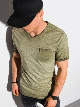 T-shirt męski bawełniany S1388 - oliwkowy - S - Ceny i opinie T-shirty i koszulki męskie WVKA T-shirt męski bawełniany S1388 - oliwkowy - S - Ceny i opinie T-shirty i koszulki męskie WVKA