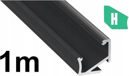 Lumines Profil aluminiowy do TAŚM LED typ H czarny 1m (LUMINES-H1-CZ)
